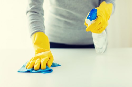 Carpet cleaning equipment prepared for a professional service appointment