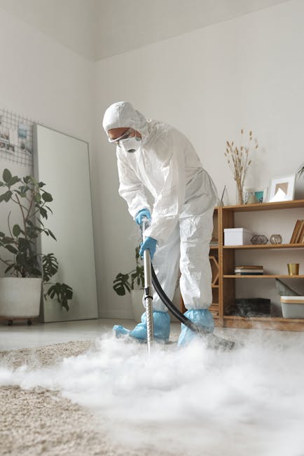Close-up view of a home carpet cleaning vacuum cleaner with a transparent dust container partially filled with debris, connected to a flexible, patterned hose attached to a black cleaning head on a pi